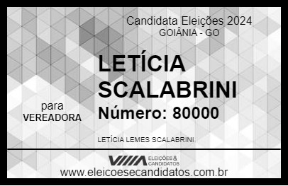 Candidato LETÍCIA SCALABRINI 2024 - GOIÂNIA - Eleições