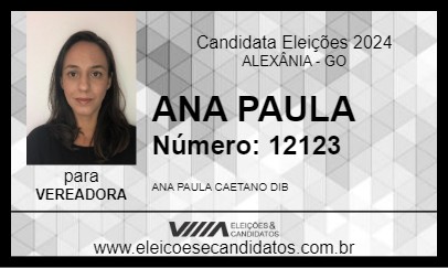 Candidato ANA PAULA 2024 - ALEXÂNIA - Eleições