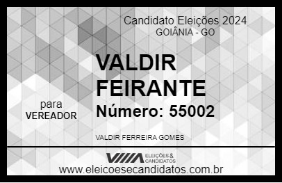 Candidato VALDIR FEIRANTE 2024 - GOIÂNIA - Eleições