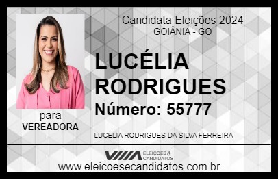 Candidato LUCÉLIA RODRIGUES 2024 - GOIÂNIA - Eleições