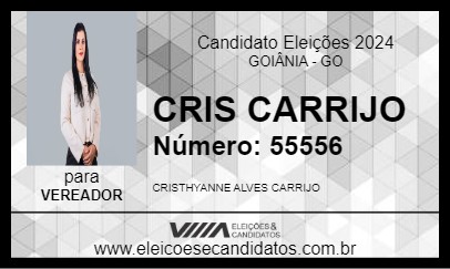 Candidato CRIS CARRIJO 2024 - GOIÂNIA - Eleições