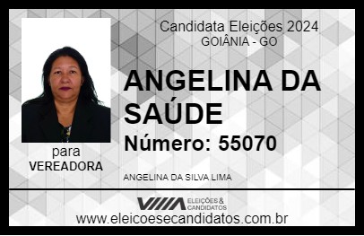 Candidato ANGELINA DA SAÚDE 2024 - GOIÂNIA - Eleições