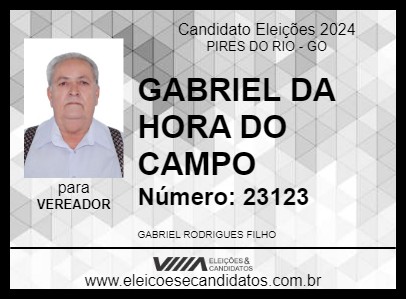 Candidato GABRIEL DA HORA DO CAMPO 2024 - PIRES DO RIO - Eleições