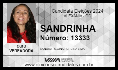 Candidato SANDRINHA 2024 - ALEXÂNIA - Eleições