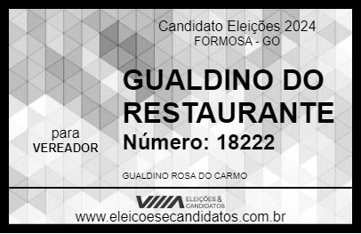 Candidato GUALDINO DO RESTAURANTE 2024 - FORMOSA - Eleições