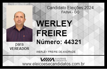 Candidato WERLEY FREIRE 2024 - FAINA - Eleições