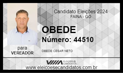 Candidato OBEDE 2024 - FAINA - Eleições