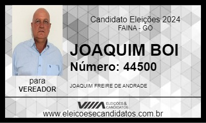 Candidato JOAQUIM BOI 2024 - FAINA - Eleições