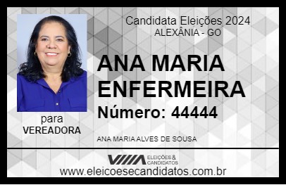 Candidato ANA MARIA ENFERMEIRA 2024 - ALEXÂNIA - Eleições