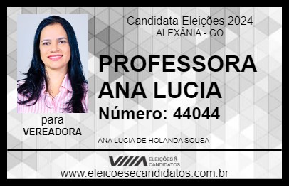 Candidato PROFESSORA ANA LUCIA 2024 - ALEXÂNIA - Eleições