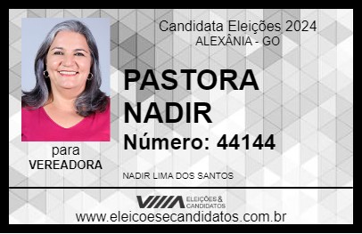 Candidato PASTORA NADIR 2024 - ALEXÂNIA - Eleições