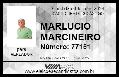 Candidato MARLUCIO MARCINEIRO 2024 - CACHOEIRA DE GOIÁS - Eleições