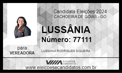 Candidato LUSSÂNIA 2024 - CACHOEIRA DE GOIÁS - Eleições