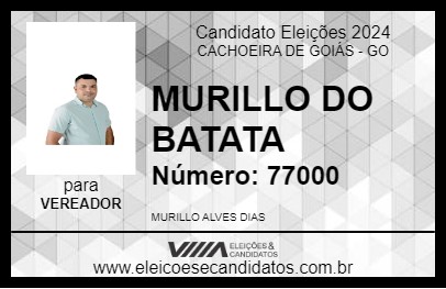 Candidato MURILLO DO BATATA 2024 - CACHOEIRA DE GOIÁS - Eleições