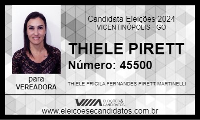 Candidato THIELE PIRETT 2024 - VICENTINÓPOLIS - Eleições