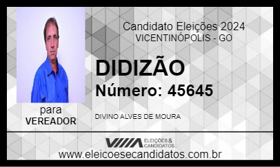 Candidato DIDIZÃO 2024 - VICENTINÓPOLIS - Eleições