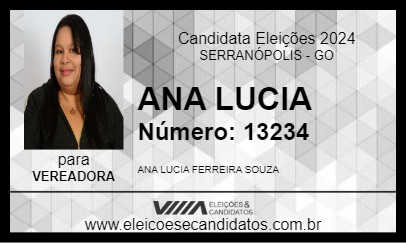 Candidato ANA LUCIA 2024 - SERRANÓPOLIS - Eleições