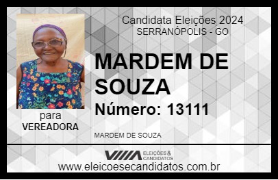 Candidato MARDEM DE SOUZA 2024 - SERRANÓPOLIS - Eleições