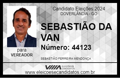 Candidato SEBASTIÃO DA VAN 2024 - DOVERLÂNDIA - Eleições