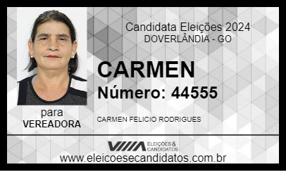 Candidato CARMEN 2024 - DOVERLÂNDIA - Eleições