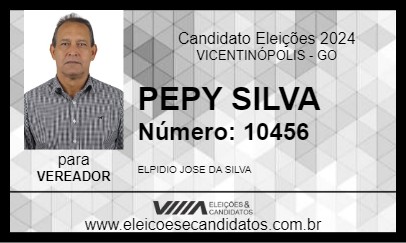 Candidato PEPY SILVA 2024 - VICENTINÓPOLIS - Eleições