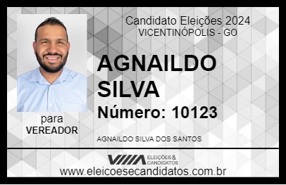 Candidato AGNAILDO SILVA 2024 - VICENTINÓPOLIS - Eleições