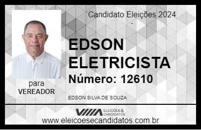 Candidato EDSON ELETRICISTA 2024 - ITAJÁ - Eleições