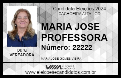 Candidato MARIA JOSE PROFESSORA  2024 - CACHOEIRA ALTA - Eleições