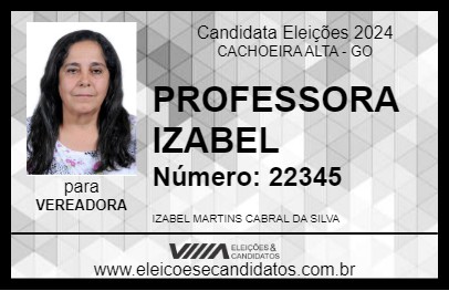 Candidato PROFESSORA IZABEL 2024 - CACHOEIRA ALTA - Eleições