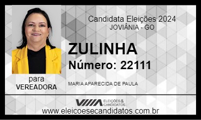 Candidato ZULINHA 2024 - JOVIÂNIA - Eleições