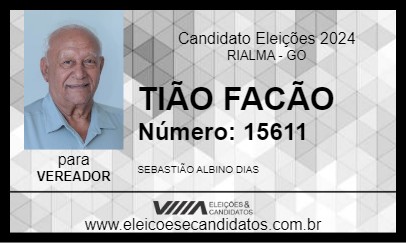 Candidato TIÃO FACÃO  2024 - RIALMA - Eleições