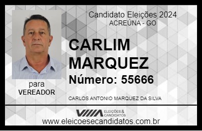 Candidato CARLIM MARQUEZ 2024 - ACREÚNA - Eleições