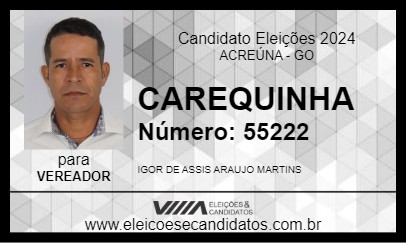 Candidato CAREQUINHA 2024 - ACREÚNA - Eleições