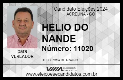 Candidato HELIO DO NANDE 2024 - ACREÚNA - Eleições