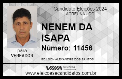 Candidato NENEM DA ISAPA 2024 - ACREÚNA - Eleições