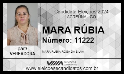 Candidato MARA RÚBIA 2024 - ACREÚNA - Eleições