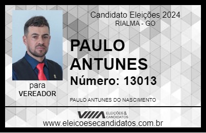 Candidato PAULO ANTUNES 2024 - RIALMA - Eleições