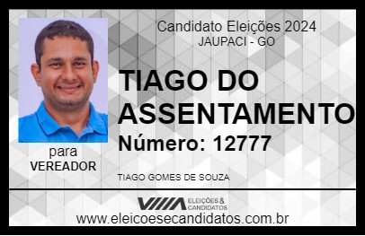 Candidato TIAGO DO ASSENTAMENTO 2024 - JAUPACI - Eleições