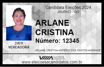 Candidato ARLANE CRISTINA 2024 - JAUPACI - Eleições