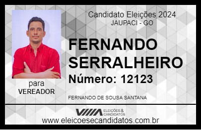 Candidato FERNANDO SERRALHEIRO 2024 - JAUPACI - Eleições