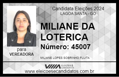 Candidato MILIANE DA LOTERICA 2024 - LAGOA SANTA - Eleições