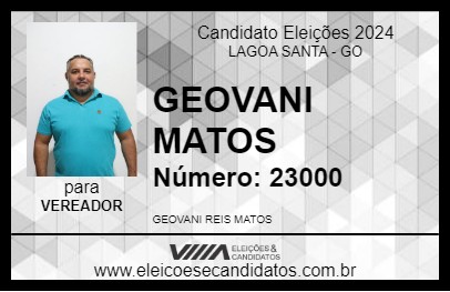 Candidato GEOVANI MATOS 2024 - LAGOA SANTA - Eleições