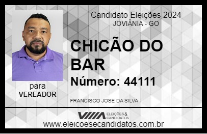 Candidato CHICÃO DO BAR 2024 - JOVIÂNIA - Eleições