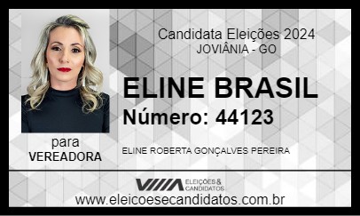 Candidato ELINE BRASIL 2024 - JOVIÂNIA - Eleições