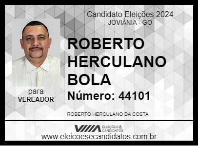 Candidato ROBERTO HERCULANO BOLA 2024 - JOVIÂNIA - Eleições