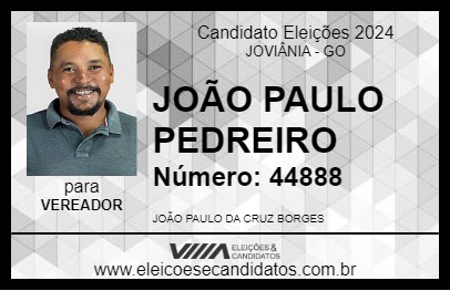 Candidato JOÃO PAULO PEDREIRO 2024 - JOVIÂNIA - Eleições