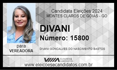 Candidato DIVANI 2024 - MONTES CLAROS DE GOIÁS - Eleições