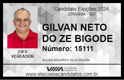 Candidato GILVAN NETO DO ZE BIGODE 2024 - JOVIÂNIA - Eleições