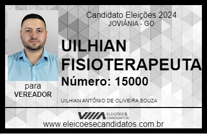 Candidato UILHIAN FISIOTERAPEUTA 2024 - JOVIÂNIA - Eleições