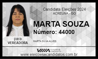 Candidato MARTA SOUZA 2024 - ACREÚNA - Eleições